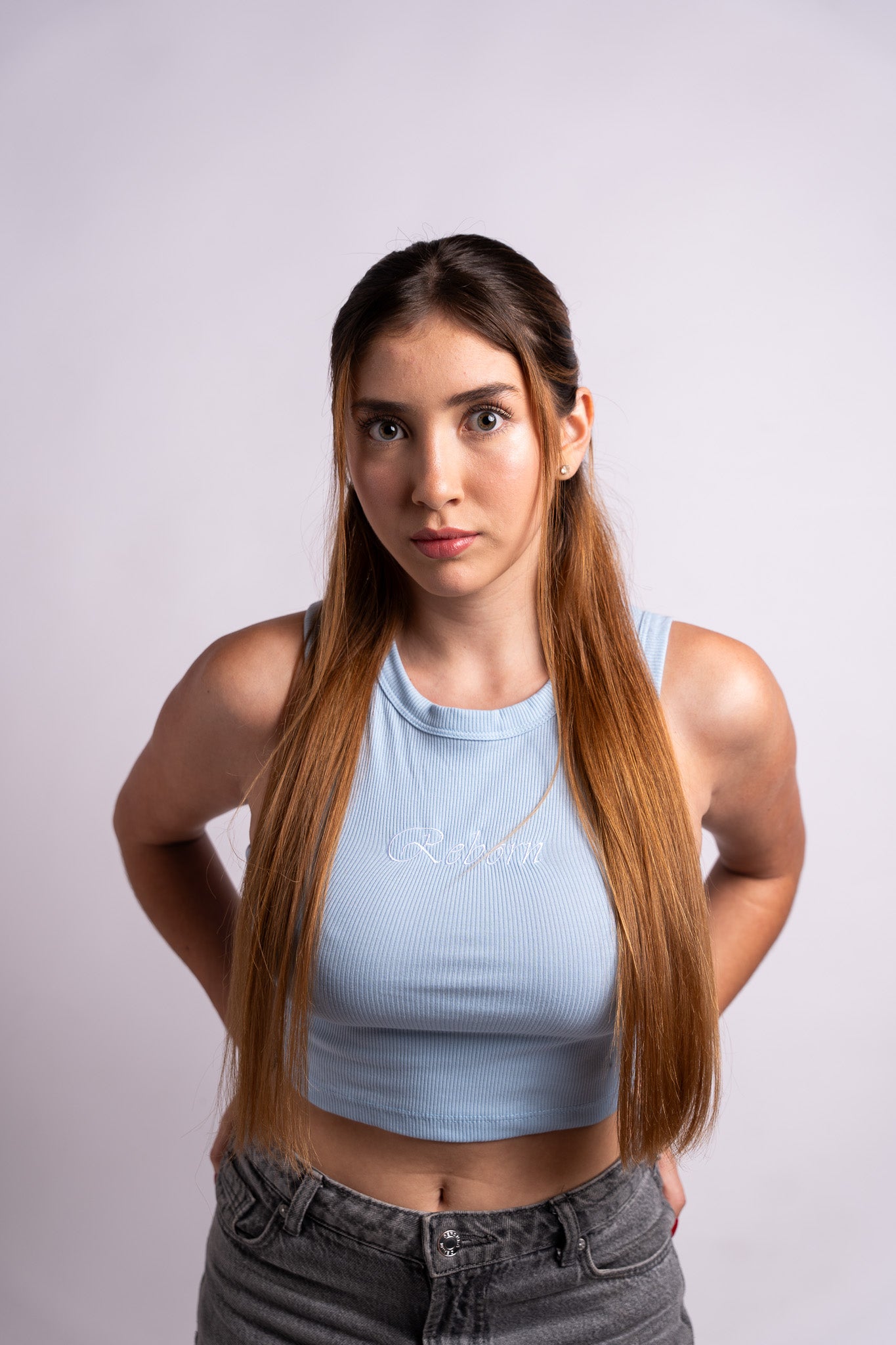 Identity RBasic Crop-top Rib Blue