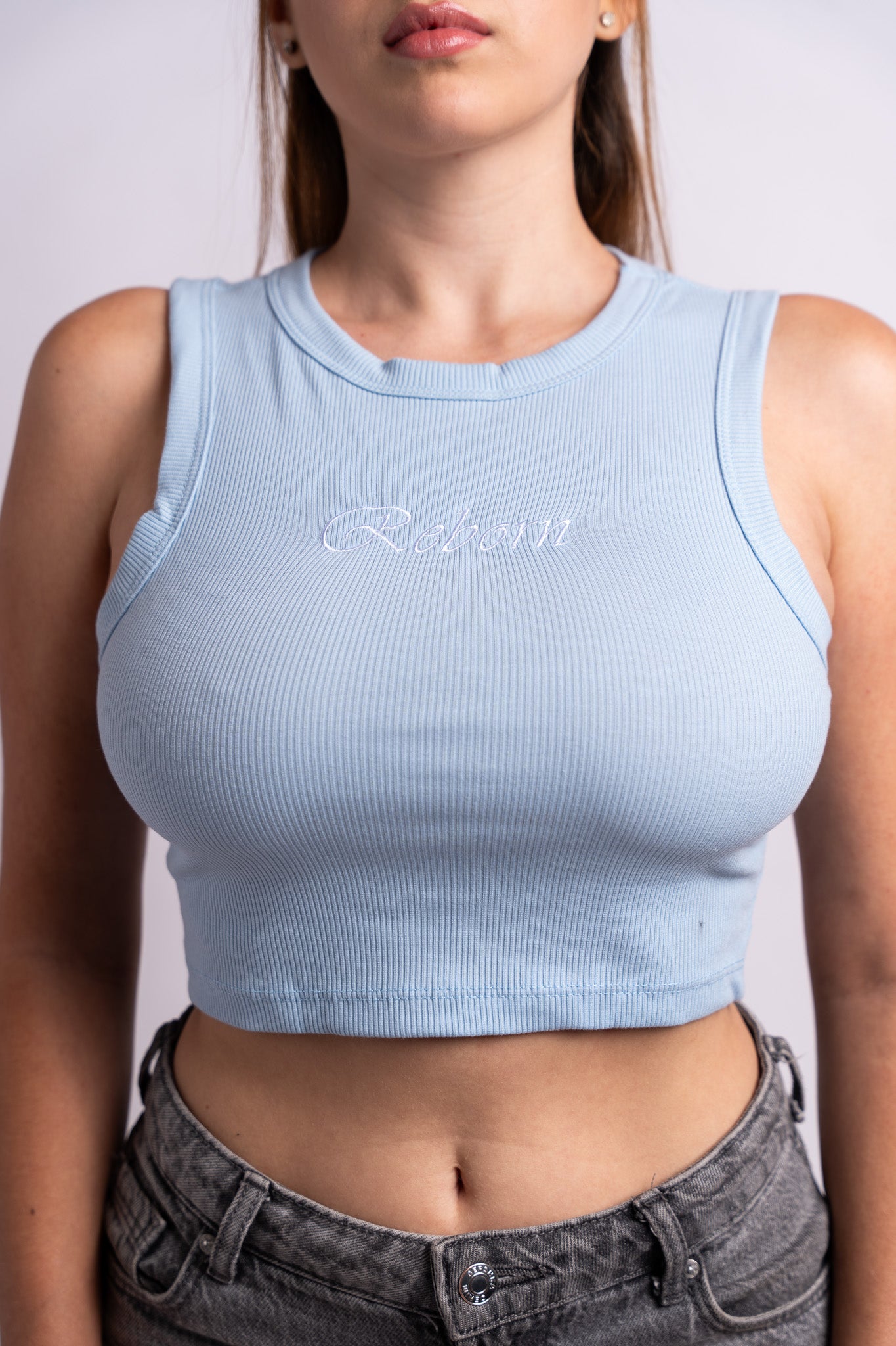 Identity RBasic Crop-top Rib Blue