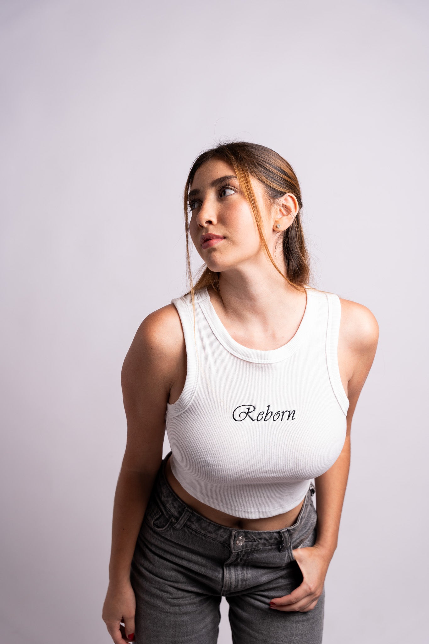 Identity RBasic Crop-top Rib White